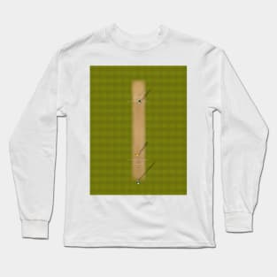 Cricket Pitch | Aerial Illustration Long Sleeve T-Shirt